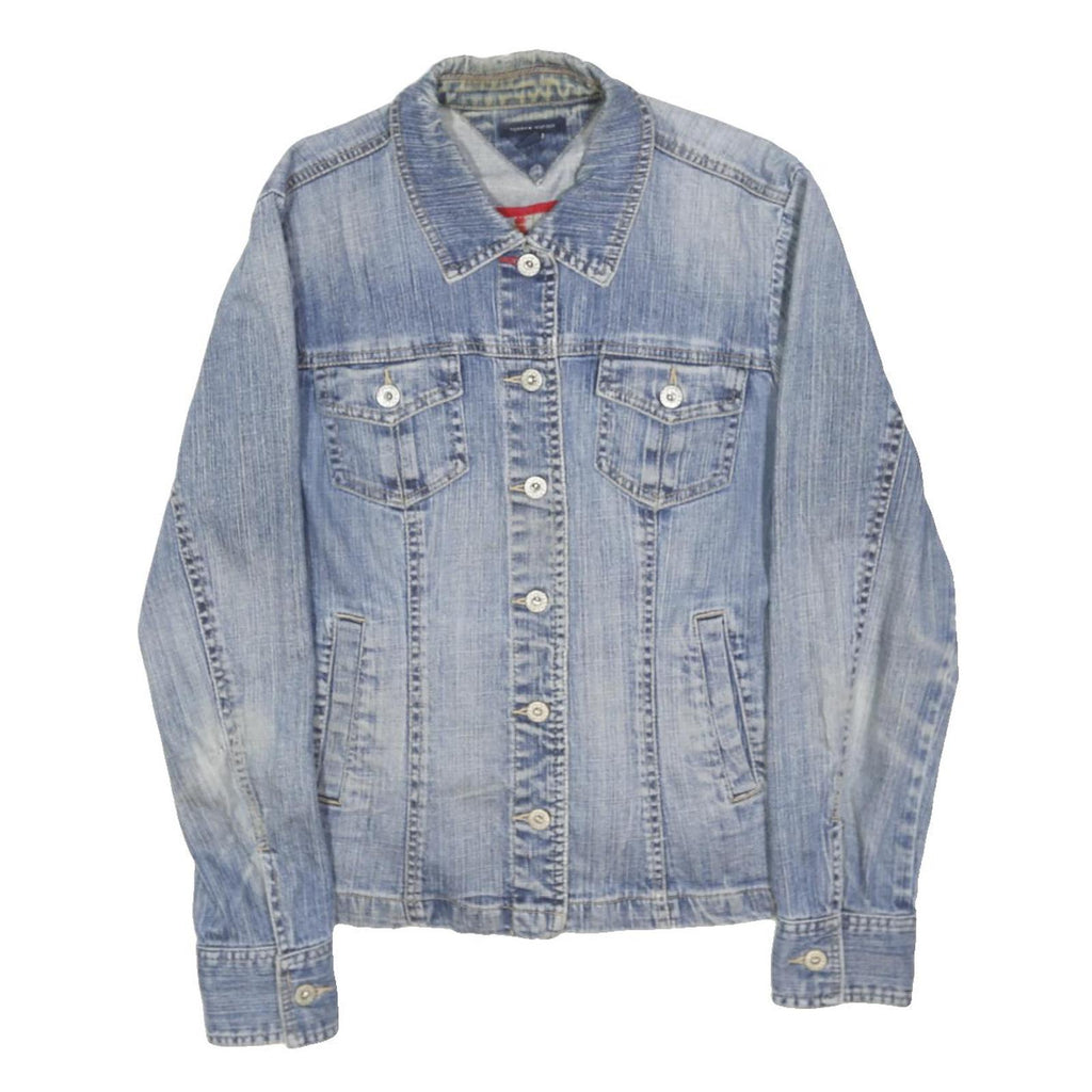 TOMMY HILFIGER Womens Blue Denim Button Jacket L Denim Classic Casual
