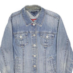 TOMMY HILFIGER Womens Blue Denim Button Jacket L Denim Classic Casual