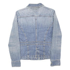 TOMMY HILFIGER Womens Blue Denim Button Jacket L Denim Classic Casual