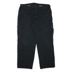DICKIES Mens Cotton Blend Black Relaxed Cargo Trousers W40 L31 Workwear Utility