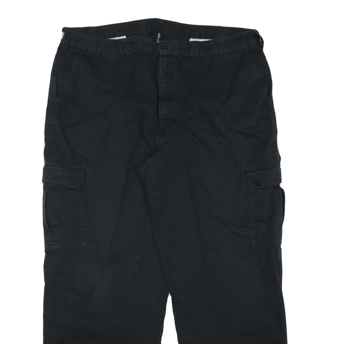 DICKIES Mens Cotton Blend Black Relaxed Cargo Trousers W40 L31 Workwear Utility