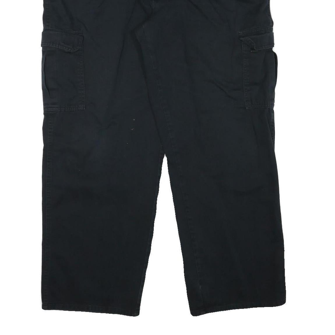 DICKIES Mens Cotton Blend Black Relaxed Cargo Trousers W40 L31 Workwear Utility
