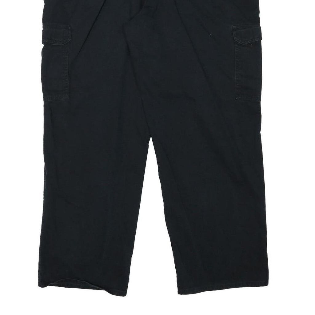 DICKIES Mens Cotton Blend Black Relaxed Cargo Trousers W40 L31 Workwear Utility