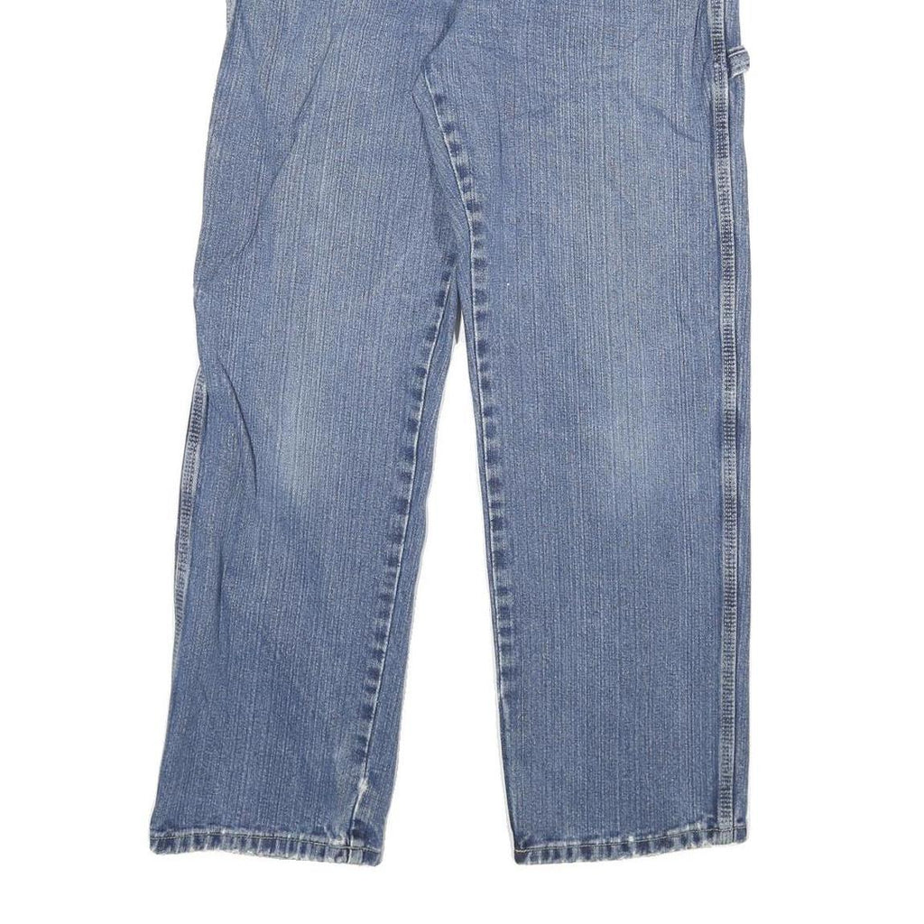 DICKIES Mens Regular Fit Straight Blue Denim Jeans Cotton Blend Zip W32 L30