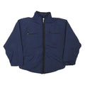 REEBOK Mens Navy Blue Jacket S Polyester Blend Plain Zip Casual Sport