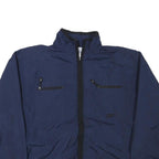 REEBOK Mens Navy Blue Jacket S Polyester Blend Plain Zip Casual Sport