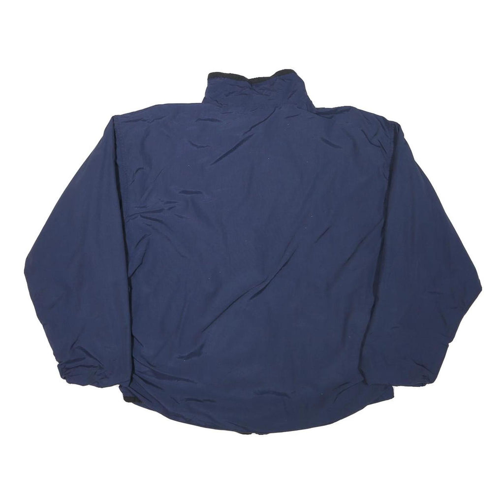 REEBOK Mens Navy Blue Jacket S Polyester Blend Plain Zip Casual Sport
