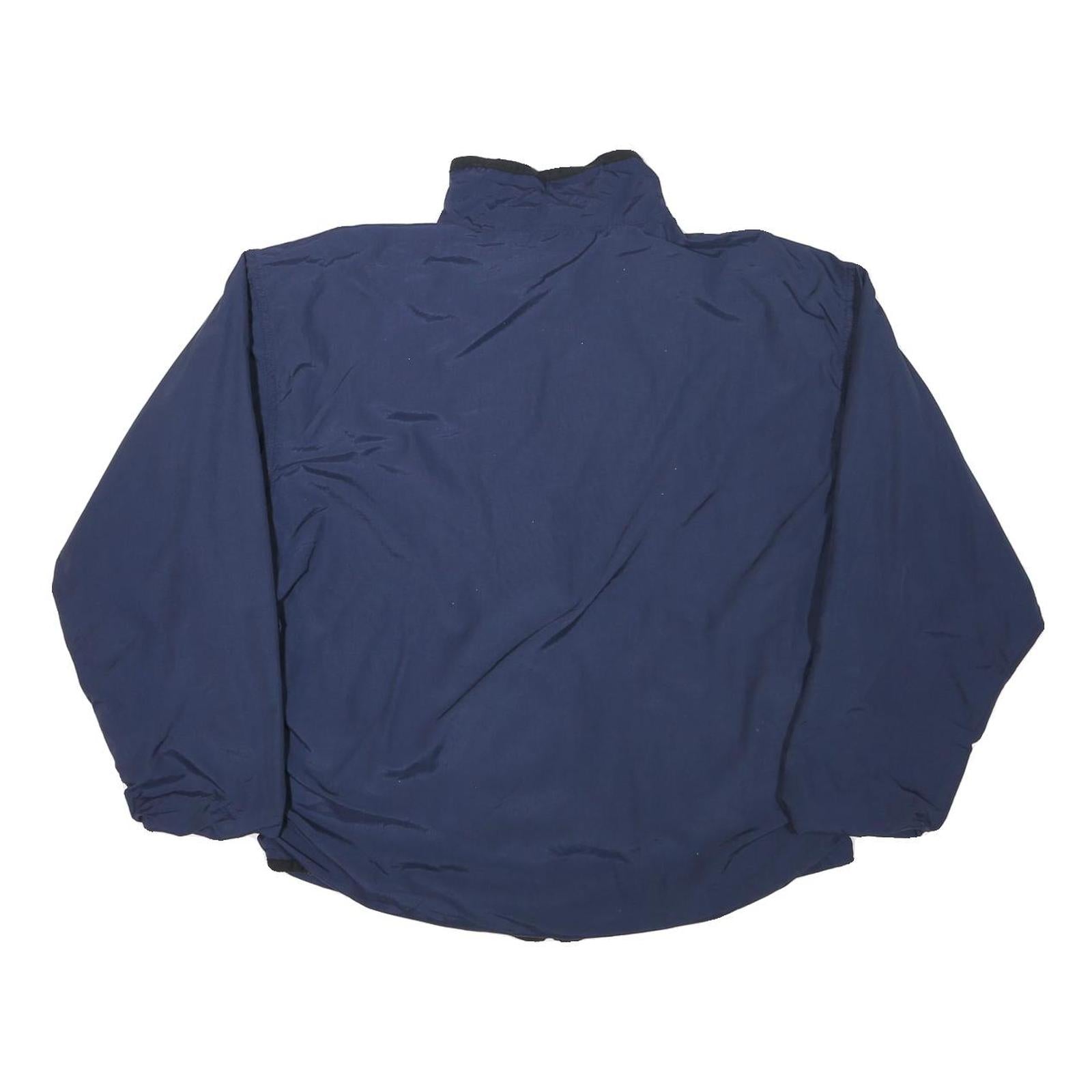 REEBOK Mens Navy Blue Jacket S Polyester Blend Plain Zip Casual Sport