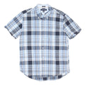 TOMMY HILFIGER Mens Blue & Grey Check Shirt M Button Down Casual Summer