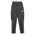 ADIDAS Mens Joggers Black & White Slim Tapered XS W24 L30 Sports Logo