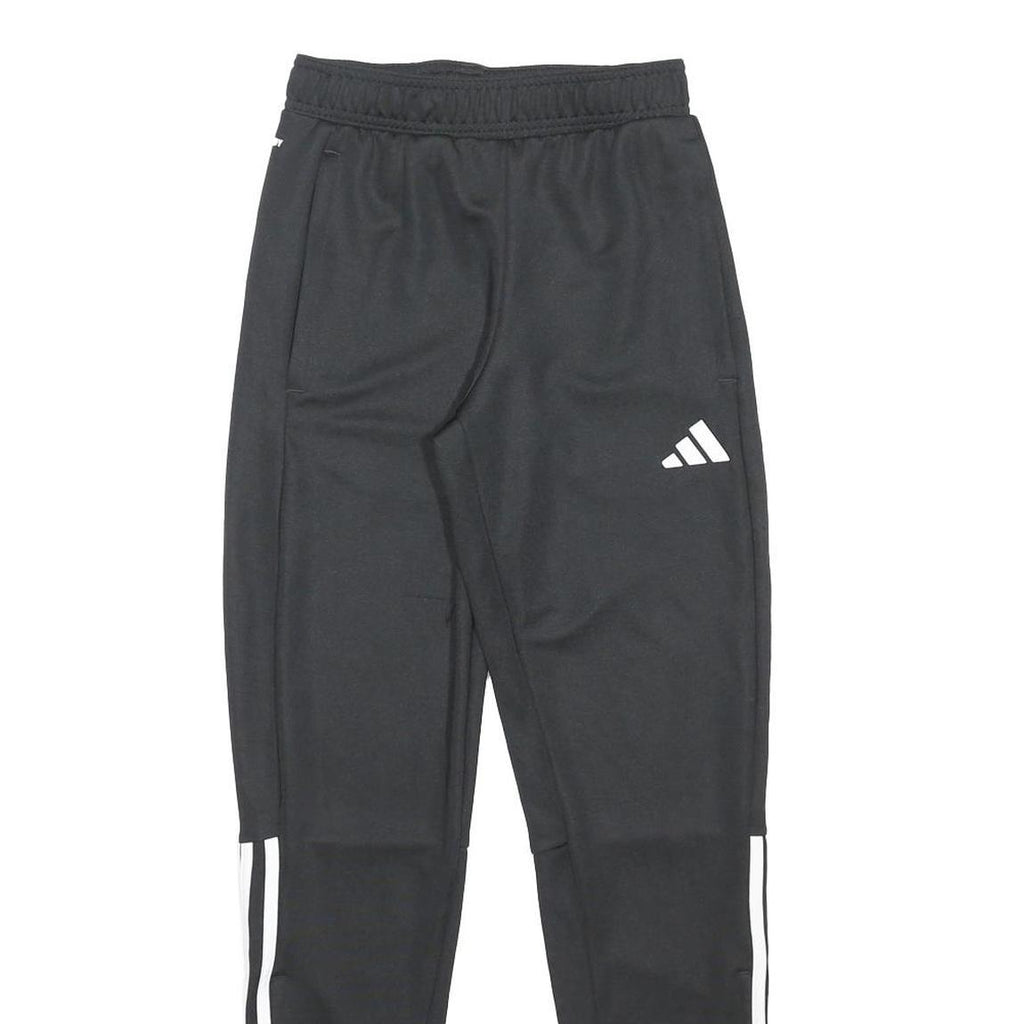 ADIDAS Mens Joggers Black & White Slim Tapered XS W24 L30 Sports Logo