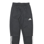 ADIDAS Mens Joggers Black & White Slim Tapered XS W24 L30 Sports Logo