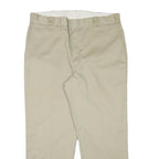 DICKIES Mens Regular Fit Beige Cotton Blend Trousers W40 L30 Classic Zip