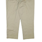 DICKIES Mens Regular Fit Beige Cotton Blend Trousers W40 L30 Classic Zip