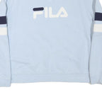 FILA Womens Blue Crew Neck XL Cotton Blend Sweatshirt Logo Stripe Sleeves