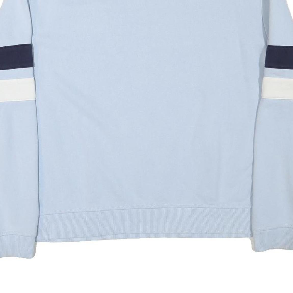 FILA Womens Blue Crew Neck XL Cotton Blend Sweatshirt Logo Stripe Sleeves