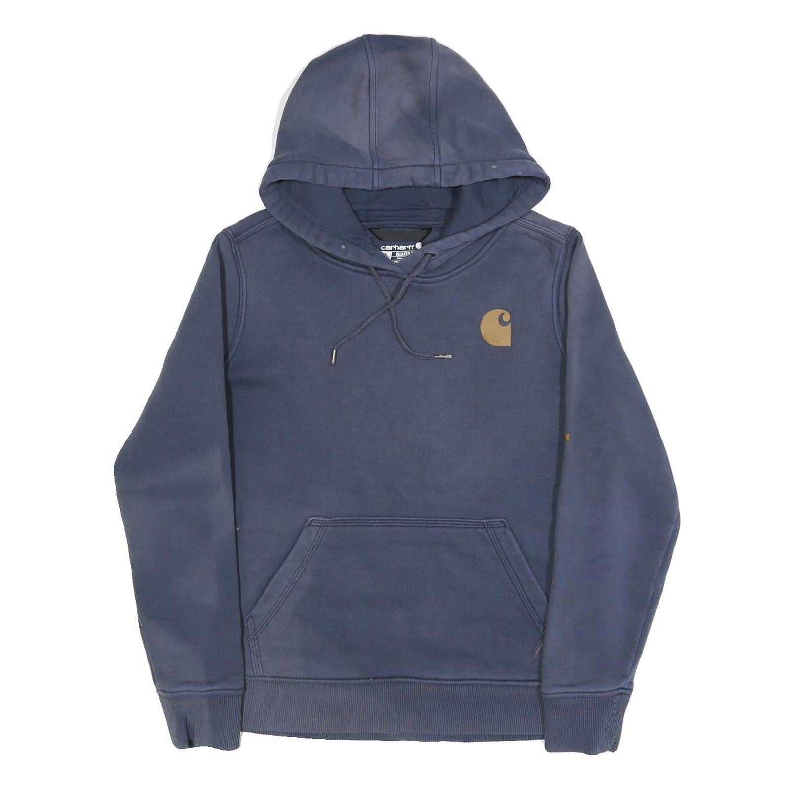 CARHARTT Womens Blue Hoodie S Cotton Blend Pullover Hooded Sweatshirt