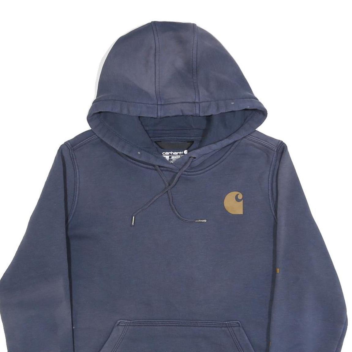 CARHARTT Womens Blue Hoodie S Cotton Blend Pullover Hooded Sweatshirt