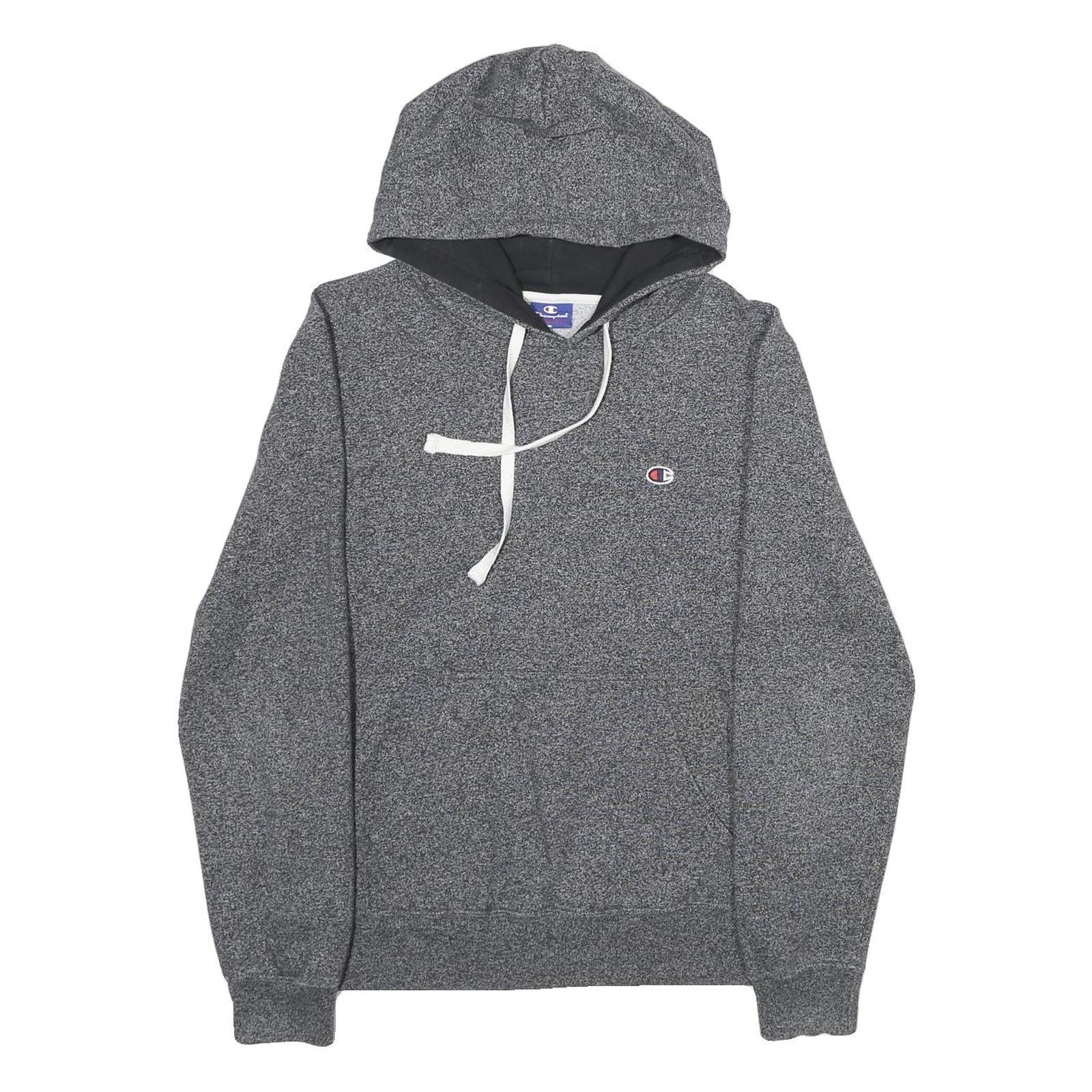 CHAMPION Mens Grey Pullover Hoodie M Cotton Blend Drawstring Casual Wear