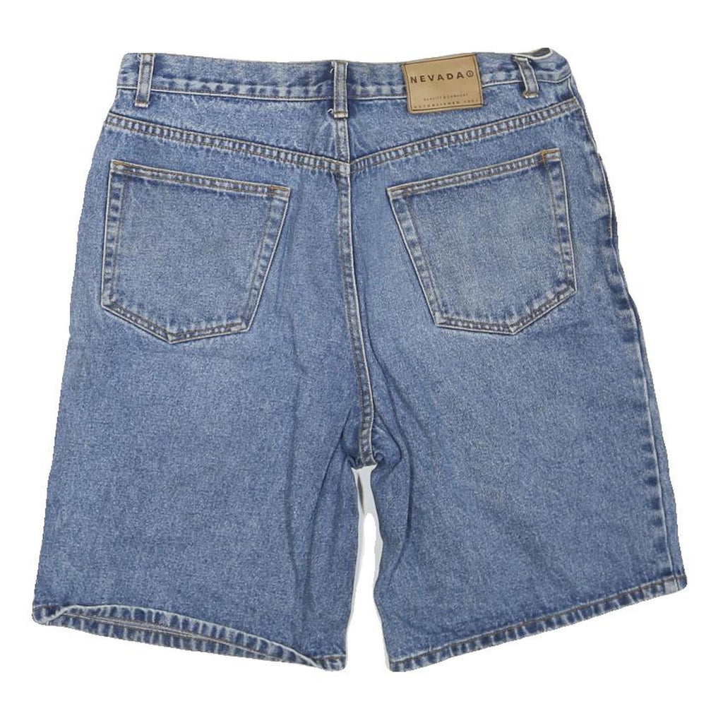 NEVADA Mens Denim Blue Casual Shorts M W34 Cotton Blend Comfortable Fit