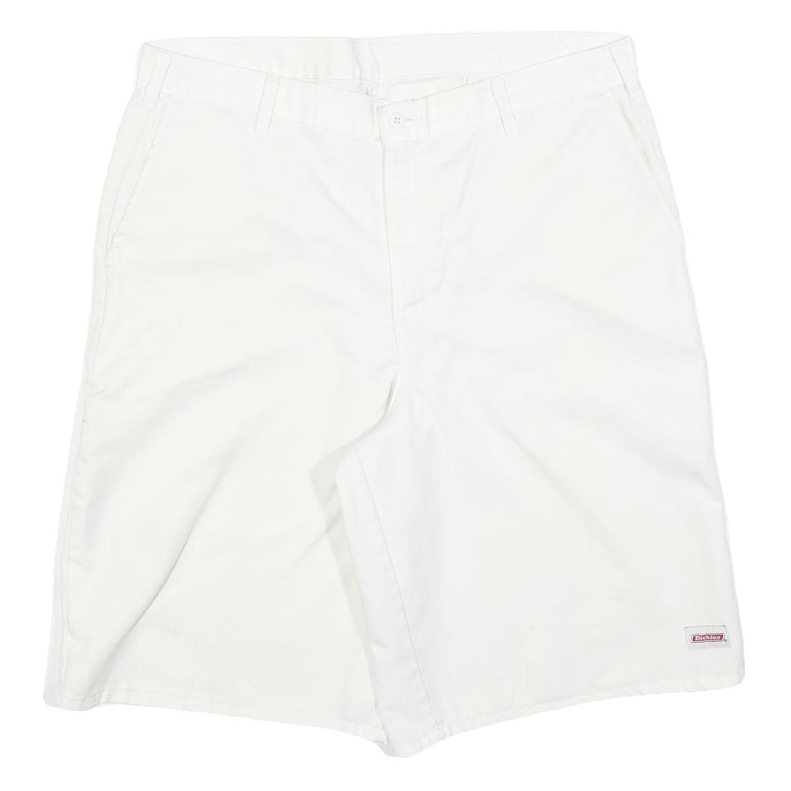 DICKIES Mens Shorts White Casual Regular L W36 Cotton Blend Workwear