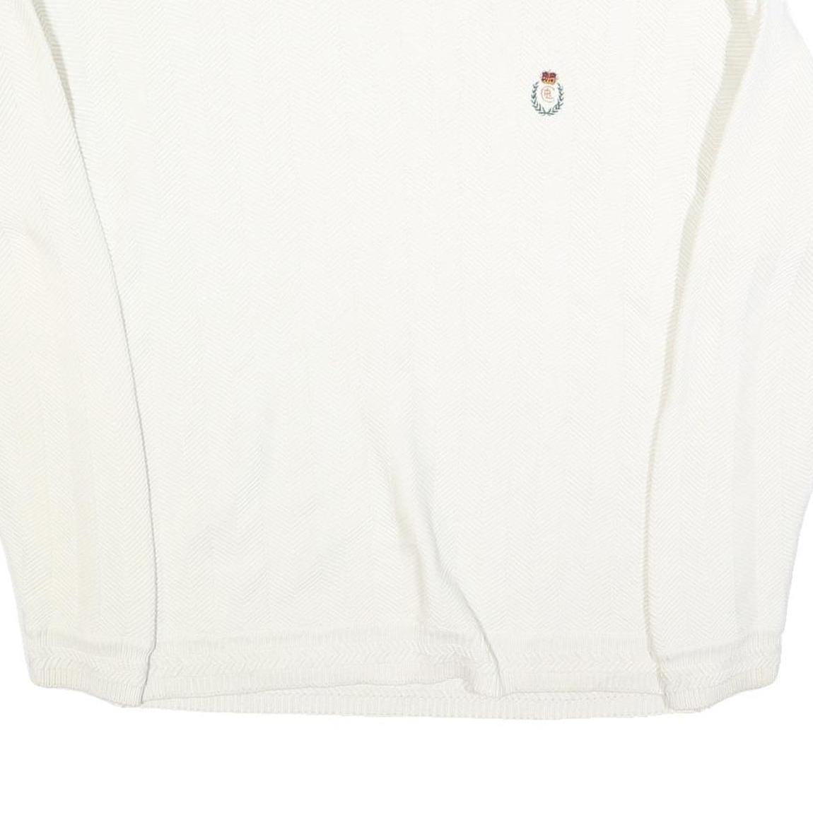 CHAPS RALPH LAUREN Mens White Plain Cotton Crew Neck Basic Knit Jumper XL