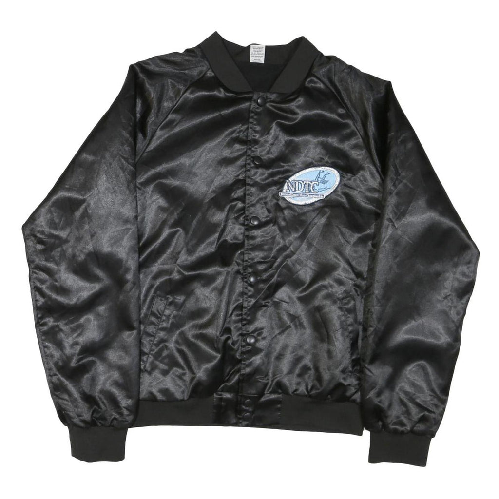 VARSITY SPIRIT Womens Black Satin Jacket M Button Front National Champion 2015