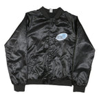 VARSITY SPIRIT Womens Black Satin Jacket M Button Front National Champion 2015