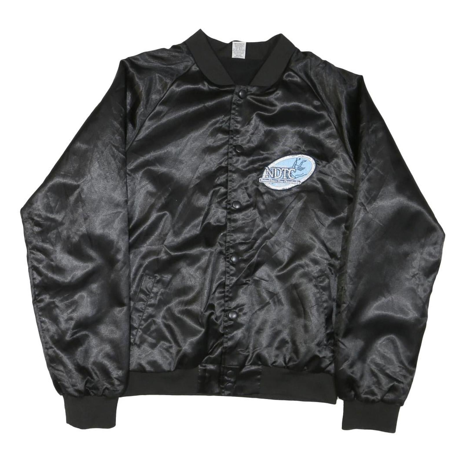 VARSITY SPIRIT Womens Black Satin Jacket M Button Front National Champion 2015