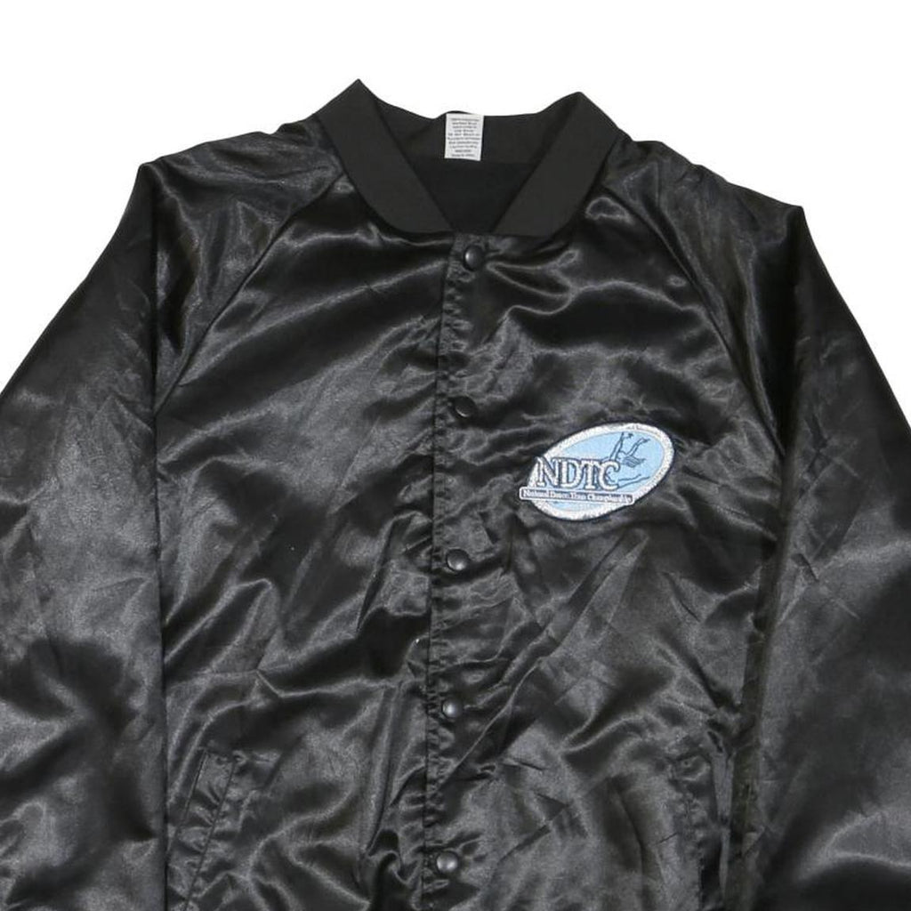 VARSITY SPIRIT Womens Black Satin Jacket M Button Front National Champion 2015