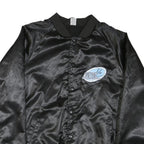 VARSITY SPIRIT Womens Black Satin Jacket M Button Front National Champion 2015