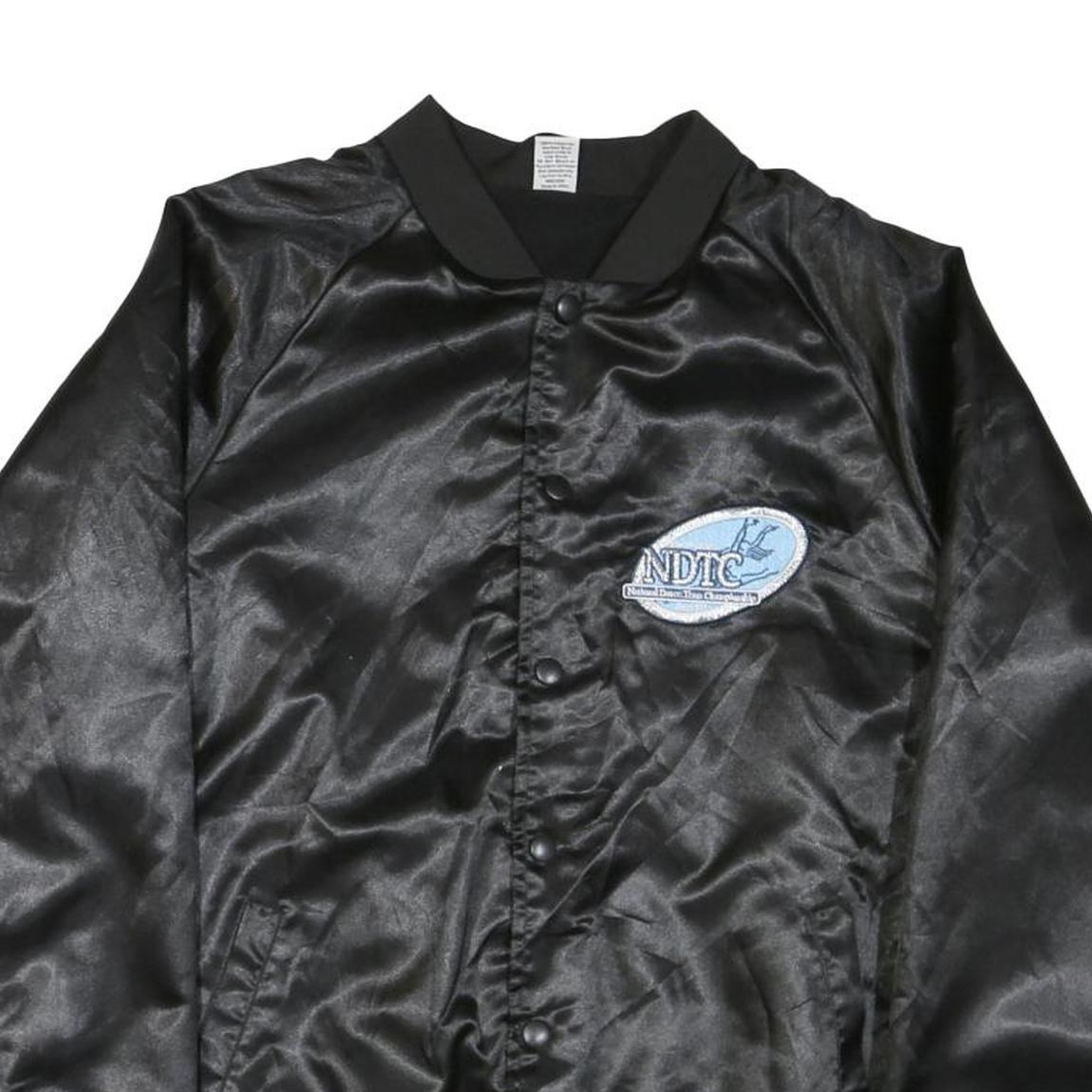 VARSITY SPIRIT Womens Black Satin Jacket M Button Front National Champion 2015