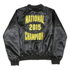 VARSITY SPIRIT Womens Black Satin Jacket M Button Front National Champion 2015