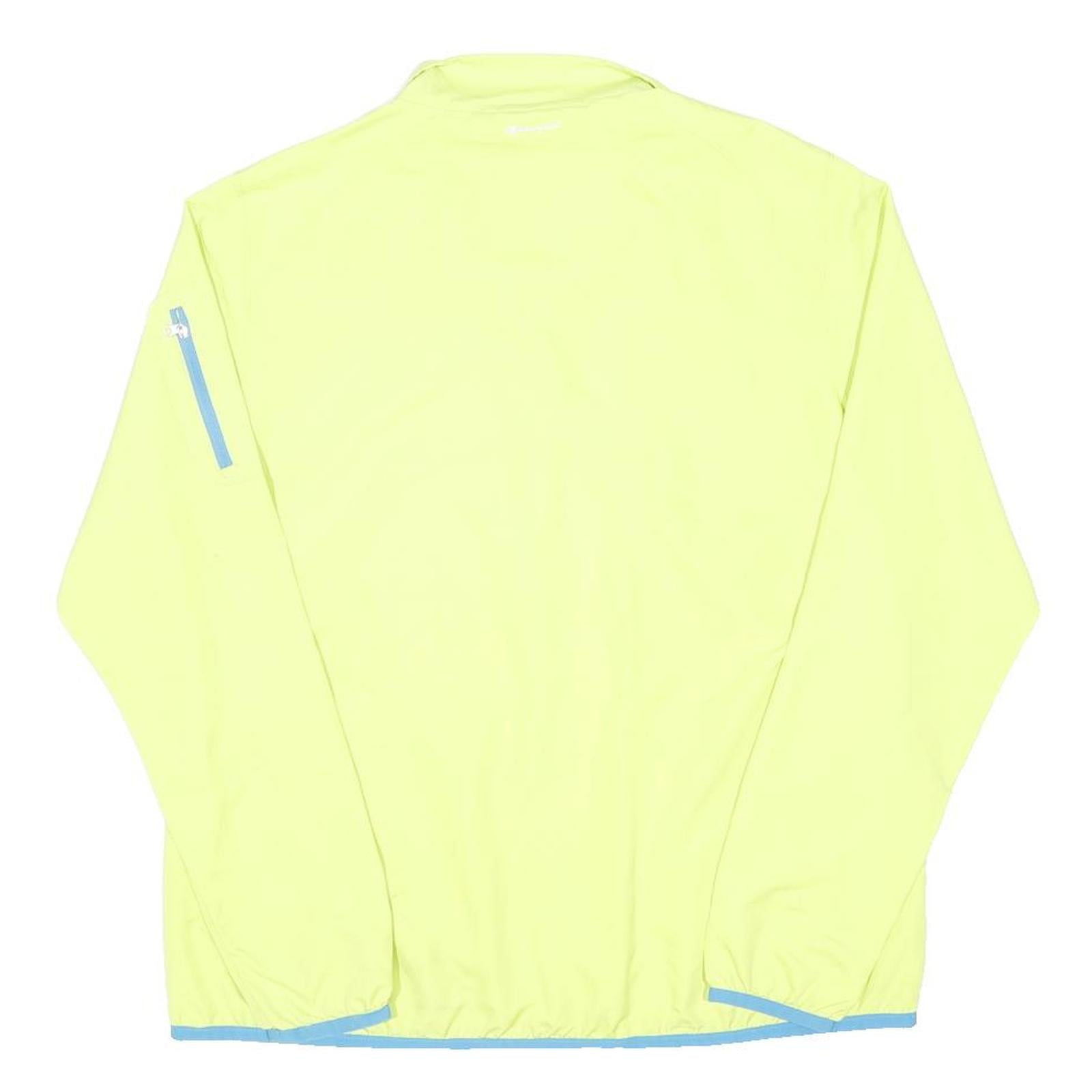 CHAMPION Mens Yellow & Light Blue Lightweight Jacket L Nylon Plain Zip Sport