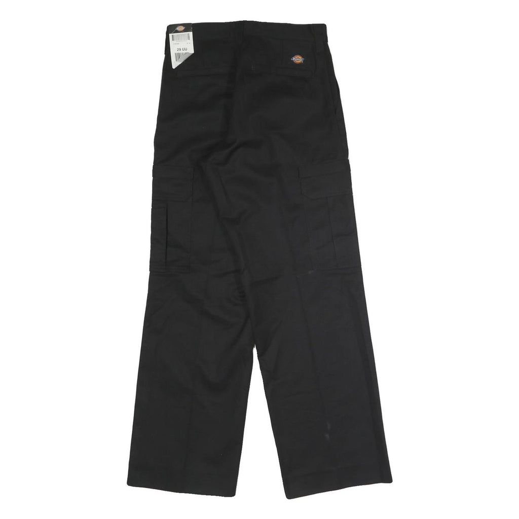 DICKIES Mens Regular Black Cargo Trousers W29 L31 Zip Polyester Blend Workwear