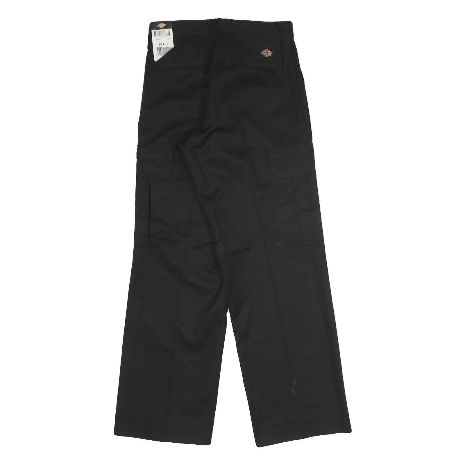 DICKIES Mens Regular Black Cargo Trousers W29 L31 Zip Polyester Blend Workwear