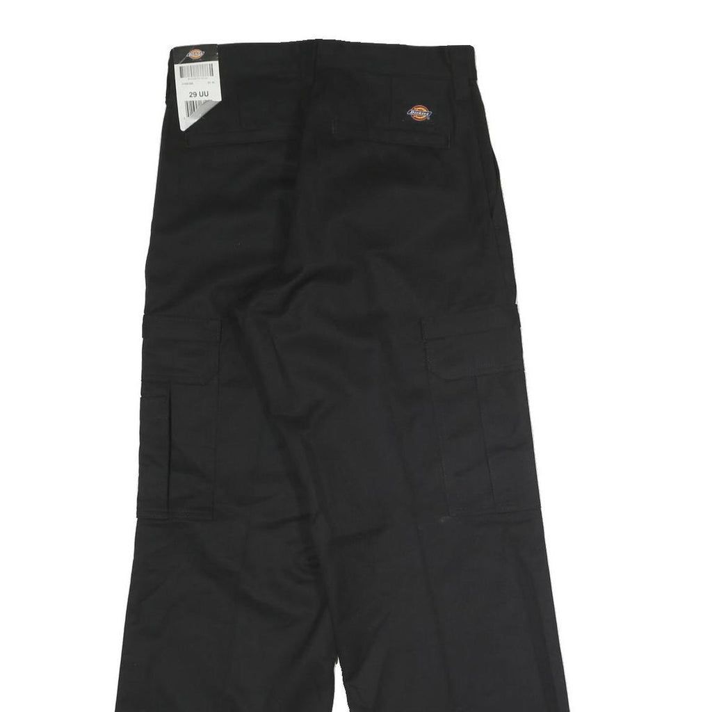 DICKIES Mens Regular Black Cargo Trousers W29 L31 Zip Polyester Blend Workwear