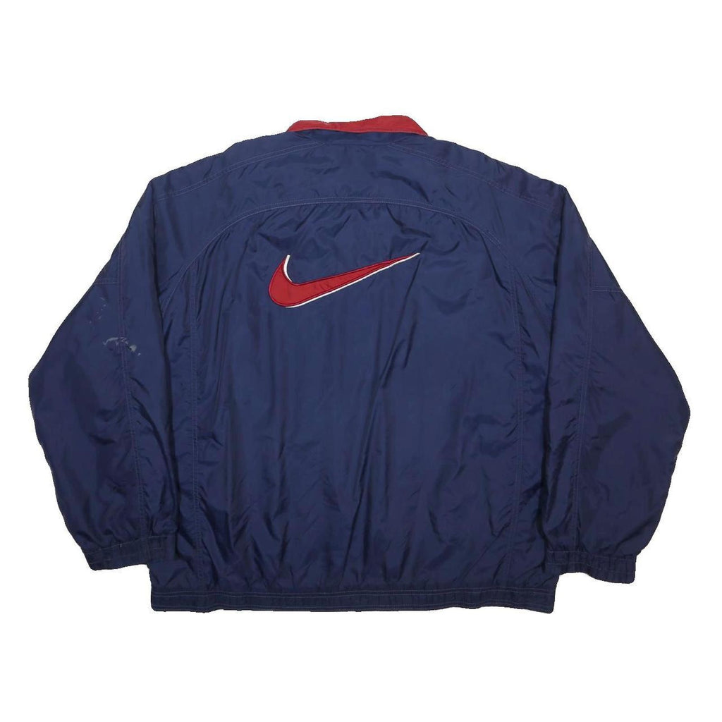 NIKE Mens Navy Blue & Red Sports Zip Jacket L Nylon Casual Activewear