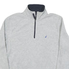 NAUTICA Mens Grey & Navy Pullover Plain High Neck Basic Knit M Lightweight