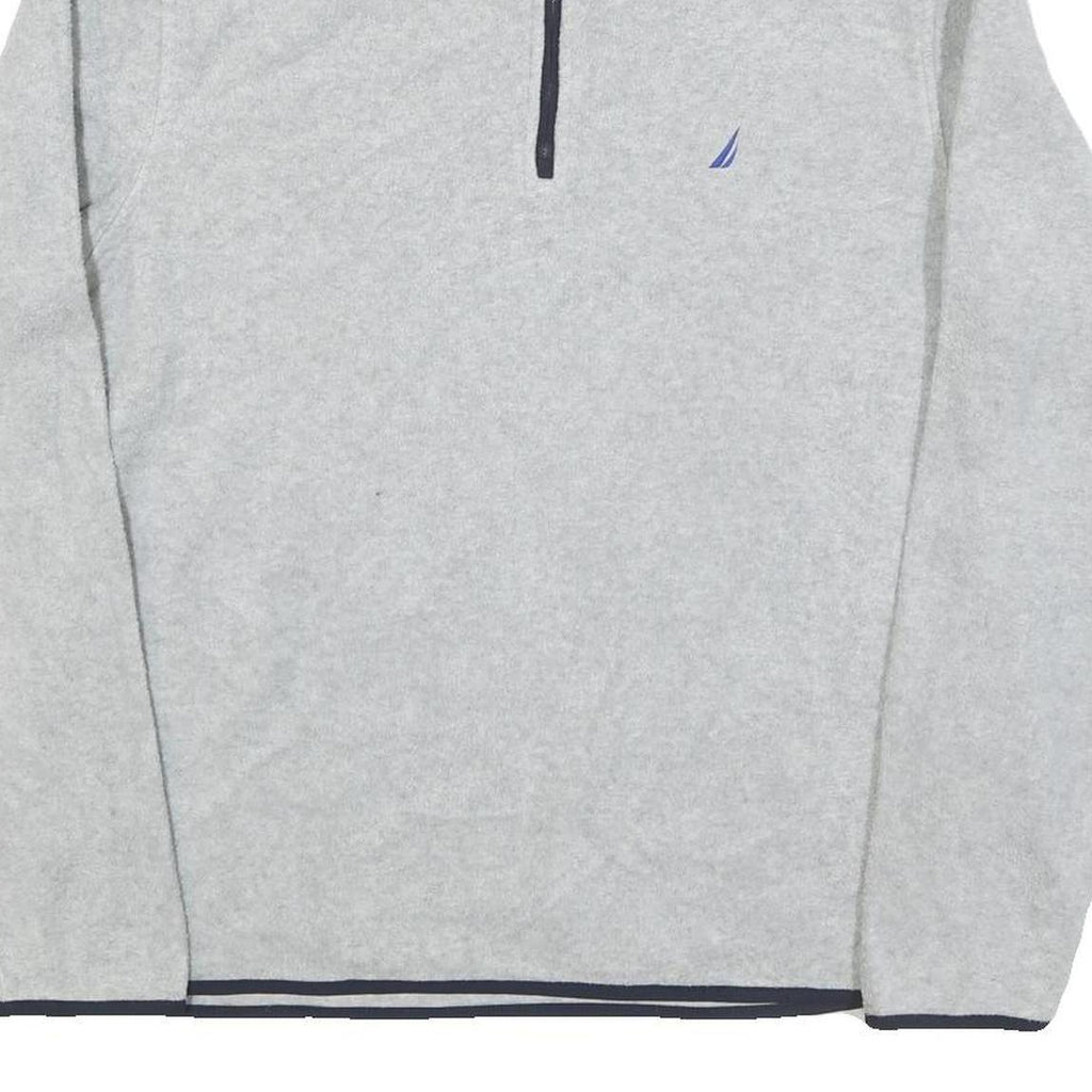 NAUTICA Mens Grey & Navy Pullover Plain High Neck Basic Knit M Lightweight