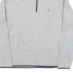 NAUTICA Mens Grey & Navy Pullover Plain High Neck Basic Knit M Lightweight