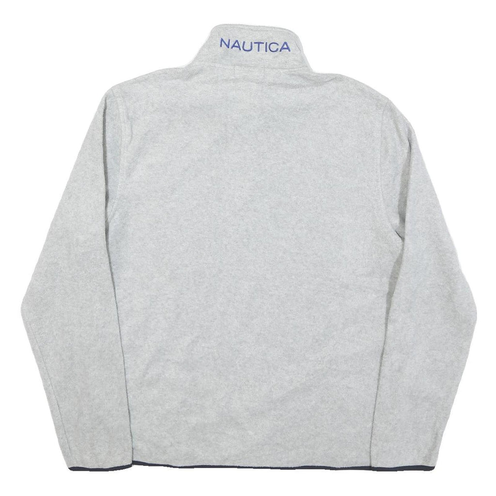 NAUTICA Mens Grey & Navy Pullover Plain High Neck Basic Knit M Lightweight