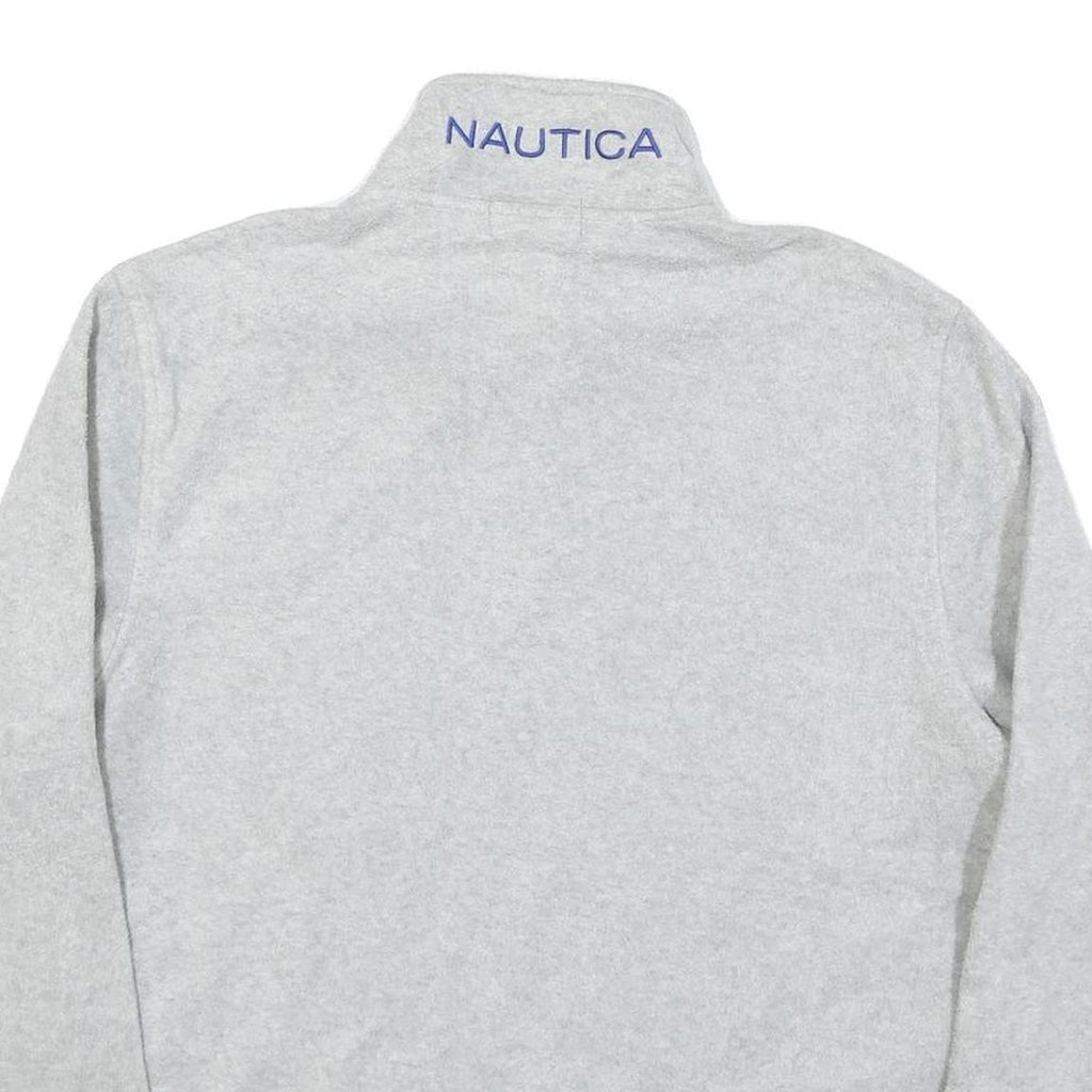 NAUTICA Mens Grey & Navy Pullover Plain High Neck Basic Knit M Lightweight
