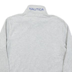 NAUTICA Mens Grey & Navy Pullover Plain High Neck Basic Knit M Lightweight
