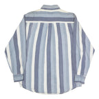 FADED GLORY Mens Blue & White Stripe Cotton Shirt M Casual Button Down