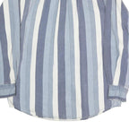 FADED GLORY Mens Blue & White Stripe Cotton Shirt M Casual Button Down