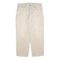CARHARTT Mens Cotton Blend Beige Regular Straight Trousers W34 L30 Workwear