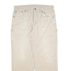 CARHARTT Mens Cotton Blend Beige Regular Straight Trousers W34 L30 Workwear