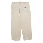 CARHARTT Mens Cotton Blend Beige Regular Straight Trousers W34 L30 Workwear