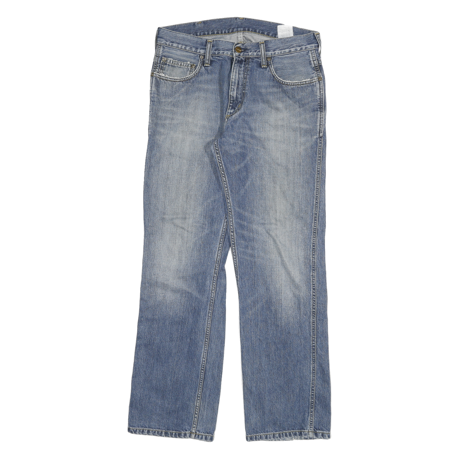 CARHARTT Mens Regular Fit Blue Denim Jeans W32 L29 Casual Cotton Blend Zip